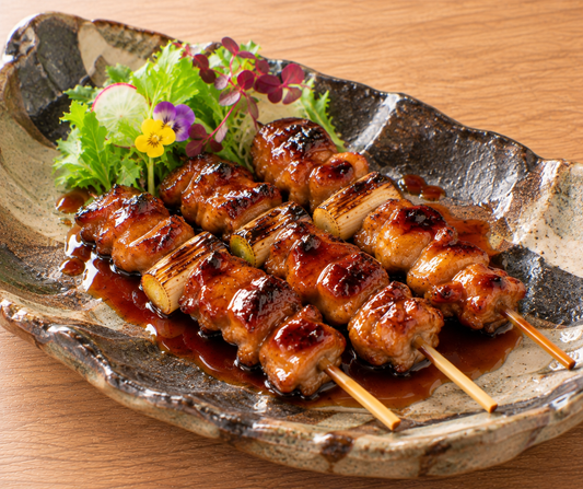Yakitori-Hähnchenspieße aus der Pfanne